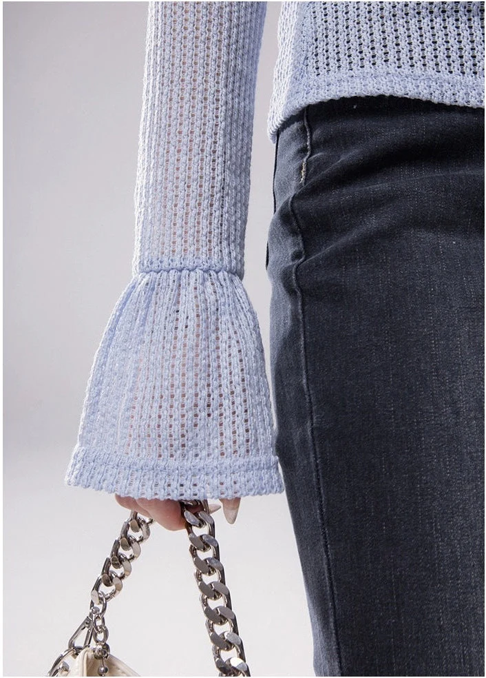 Ribbed Off-Shoulder Ruffle Trim Top - Image 12