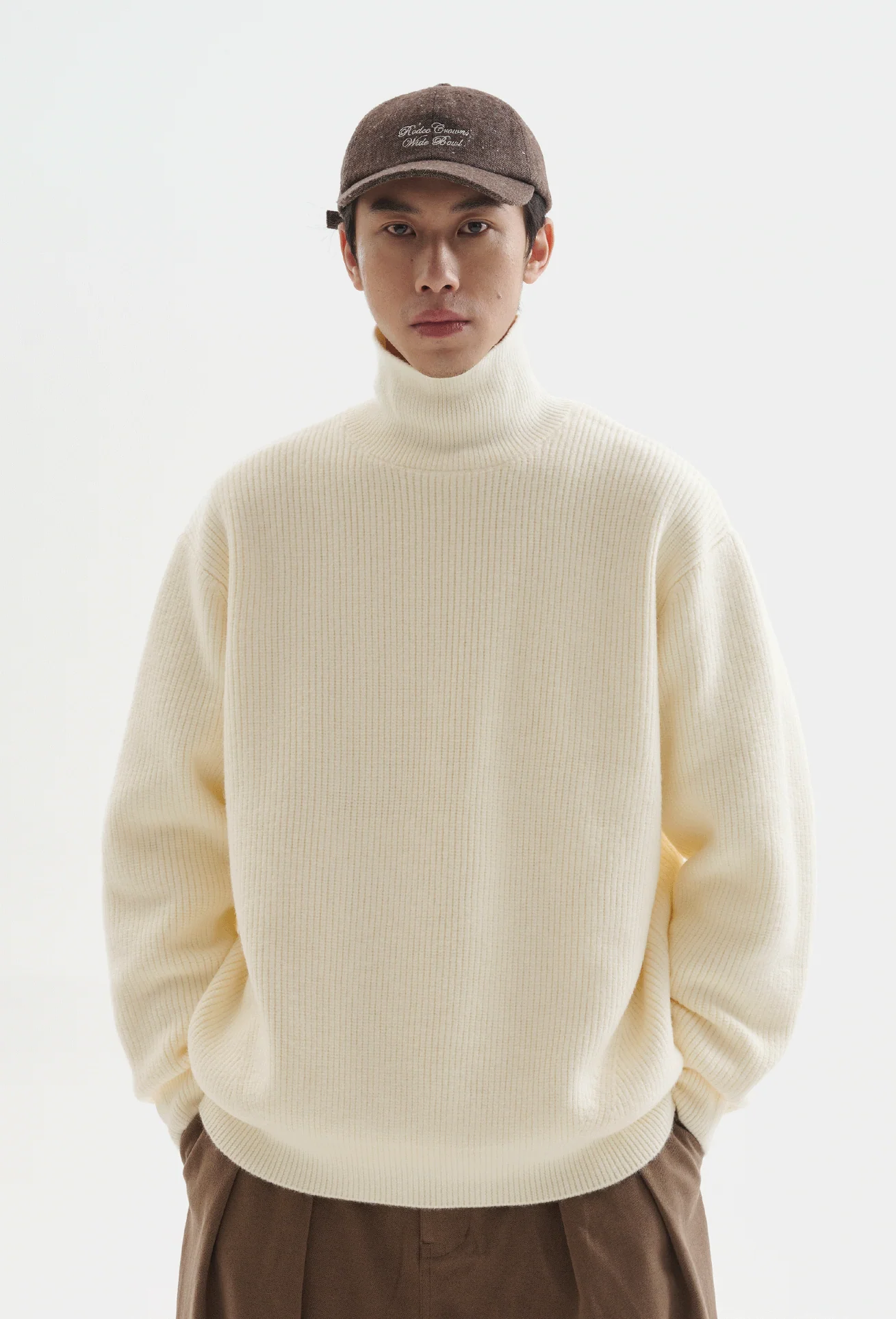 Ribbed Oversized Funnel-Neck Sweater - Image 4