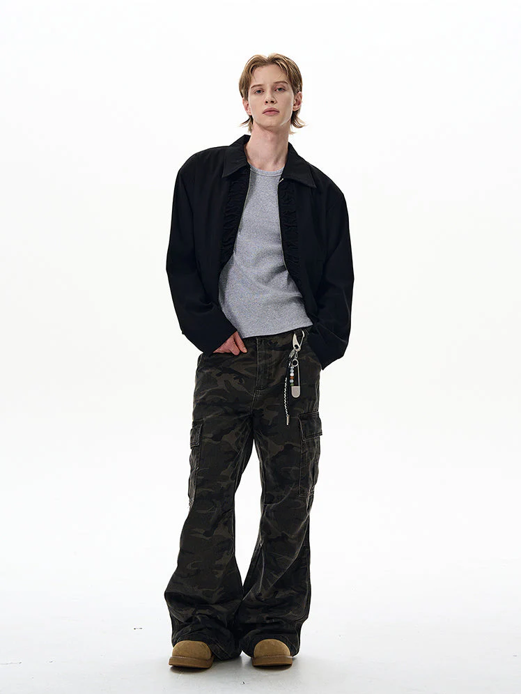 Ruched Front Panel Collared Zip Jacket - Image 6
