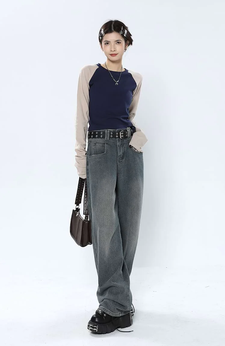 Ruched Side Baseball Long Sleeve T-Shirt - Image 15