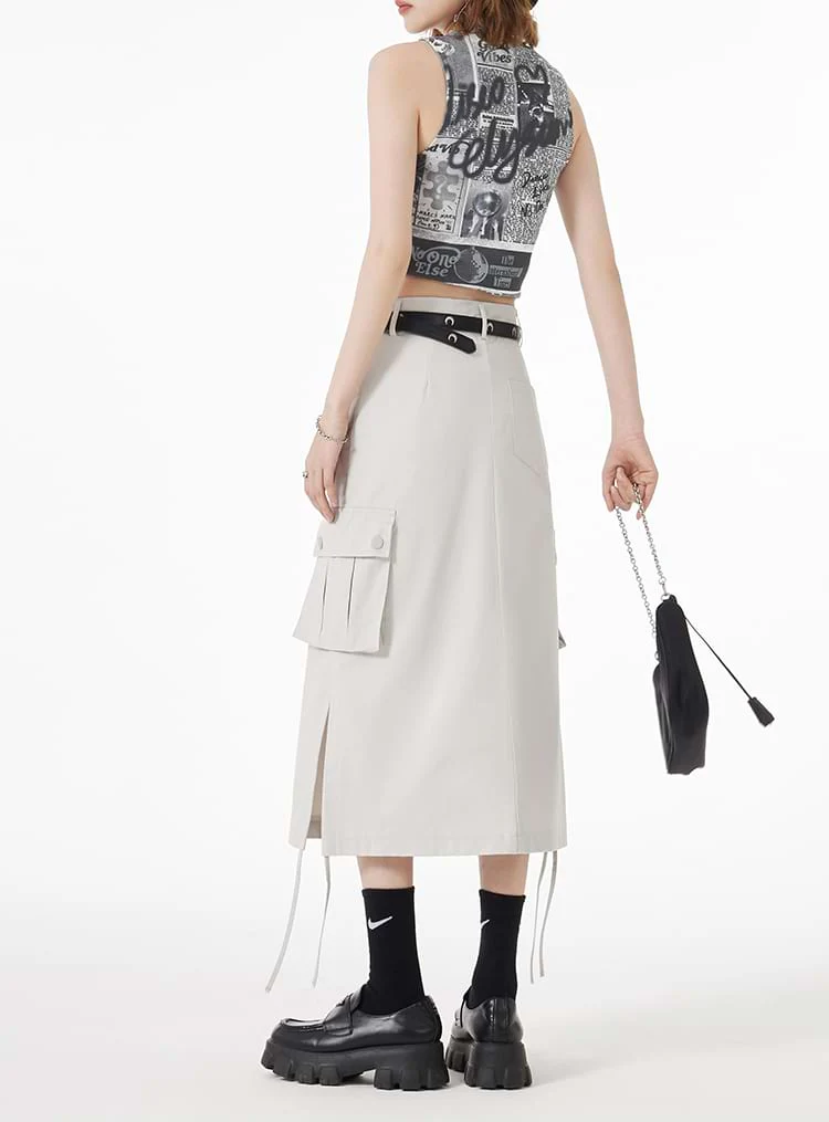 Ruched Side Cargo Midi Skirt - Image 13