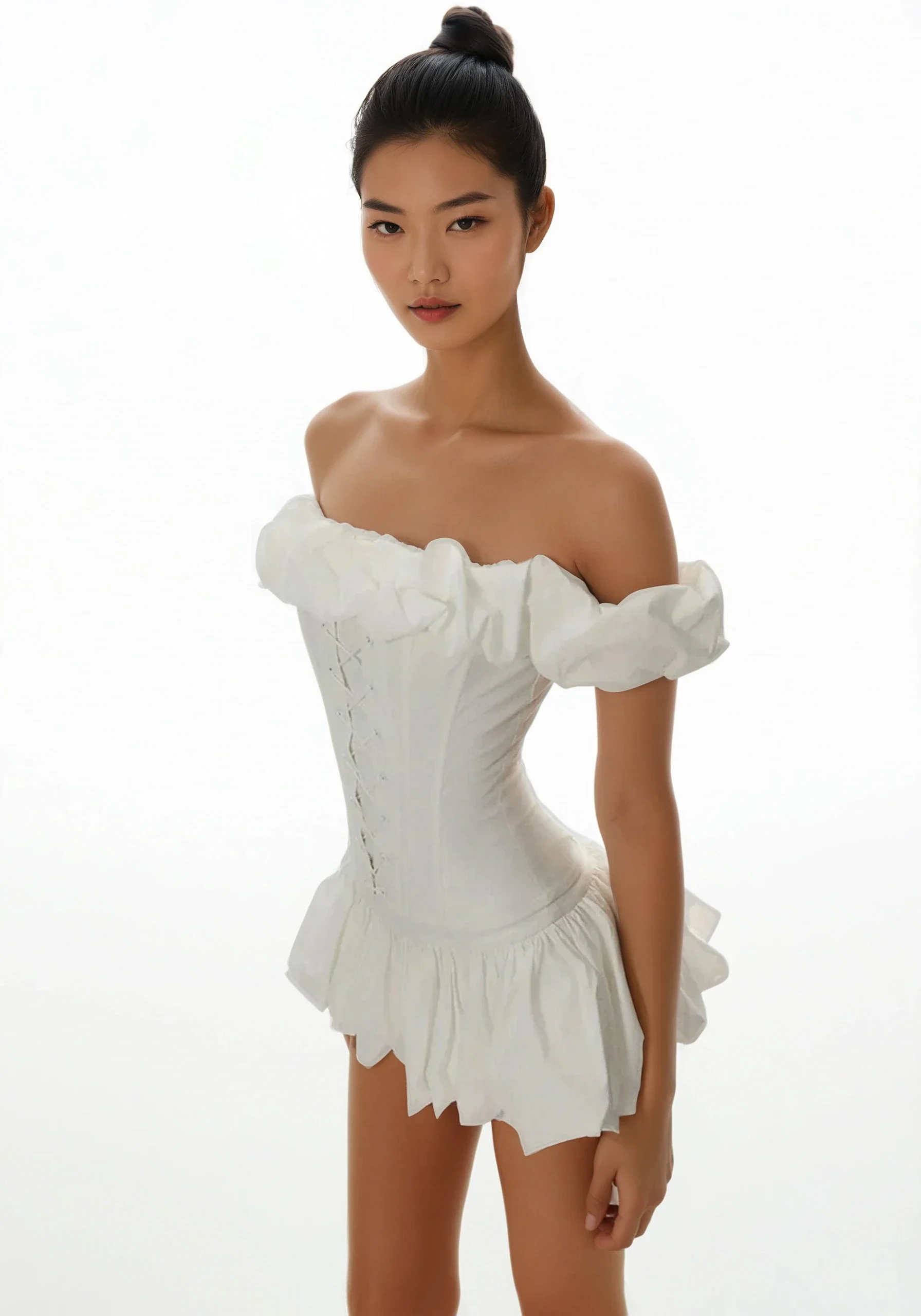 Ruffle Off Shoulder Corset Top and Micro Mini Skirt Two-Piece Set - Image 6