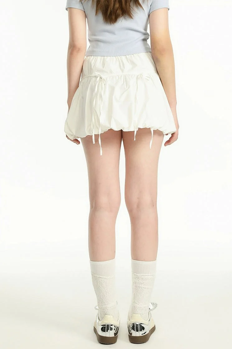 Ruffled Drawstring Mini Bubble Skirt - Image 10