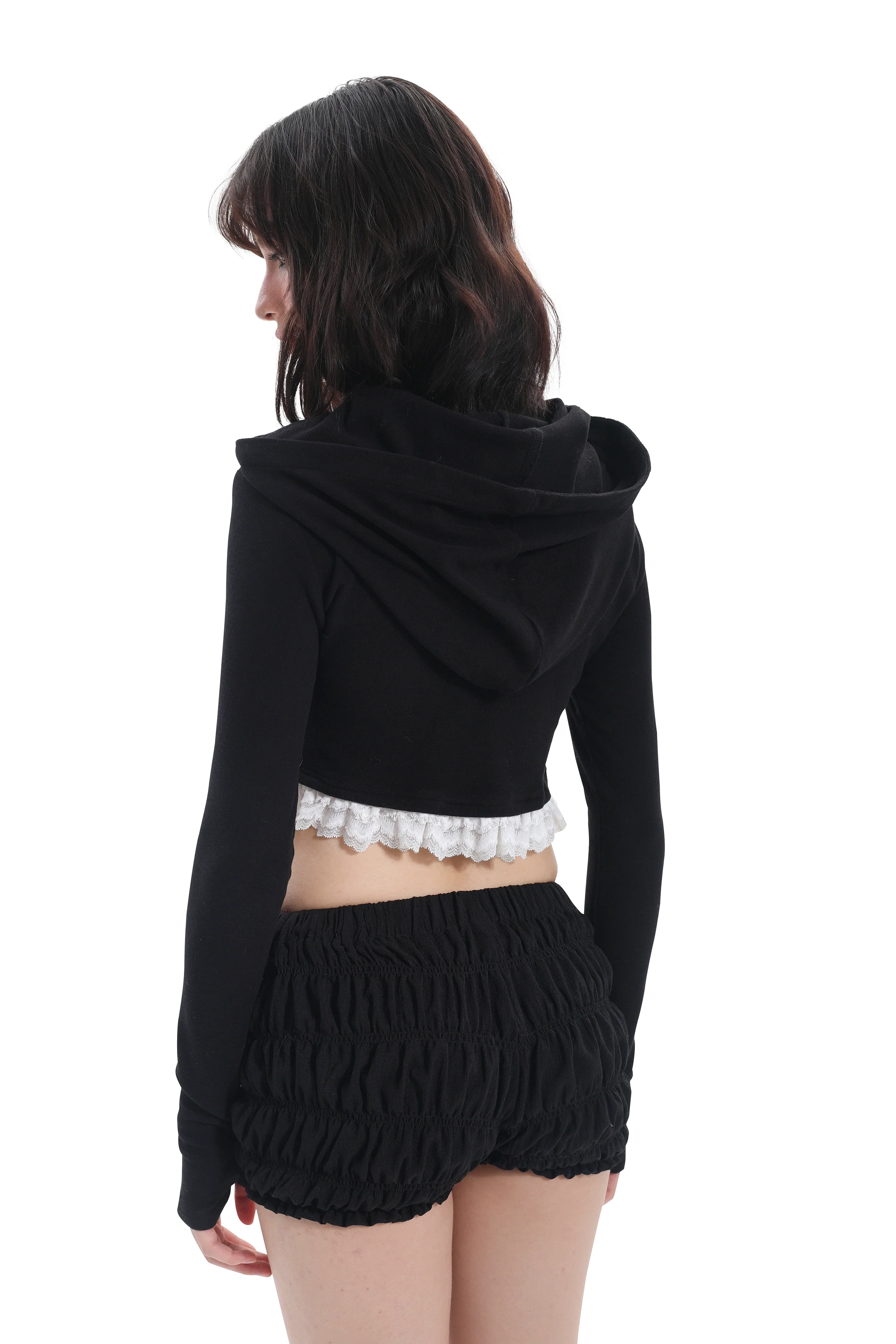 Ruffled Scallop Hem Elastic Waist Bloomer Shorts - Image 8