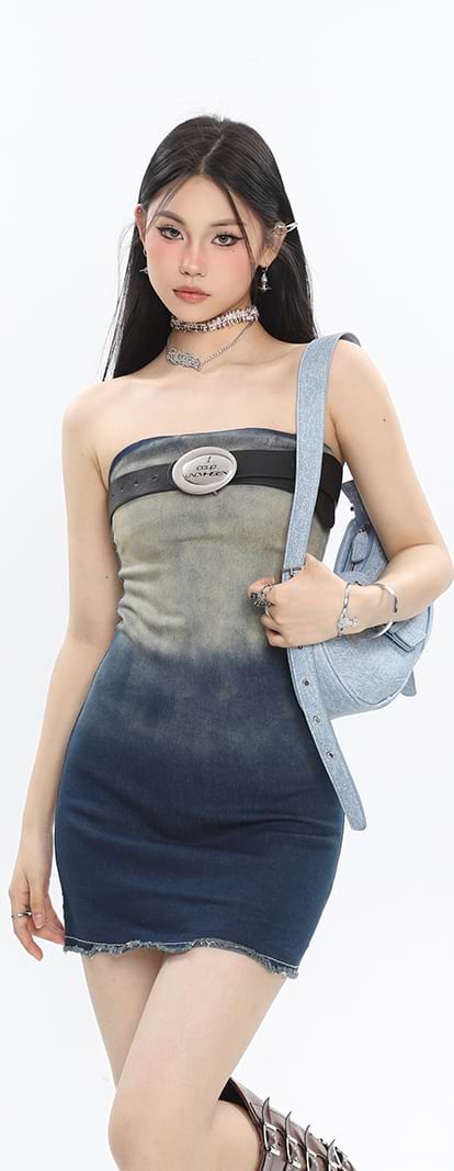Sandblast Tube Mini Dress - Image 2