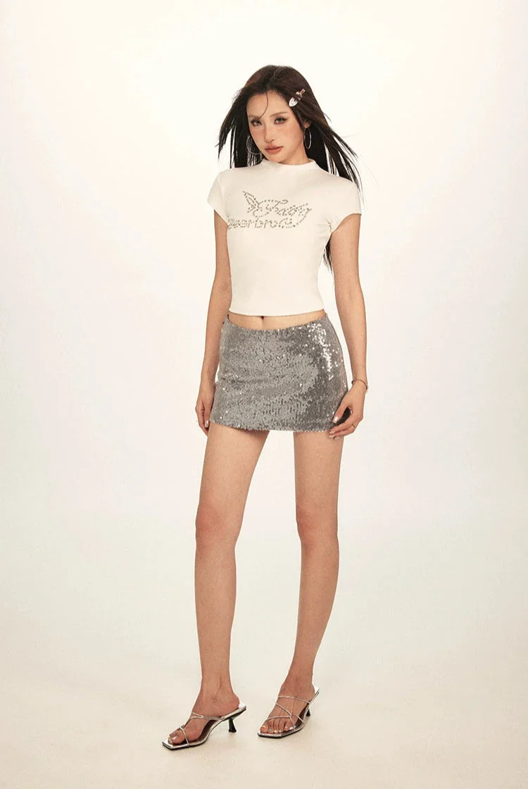 Sequin Micro Mini Skirt - Image 16
