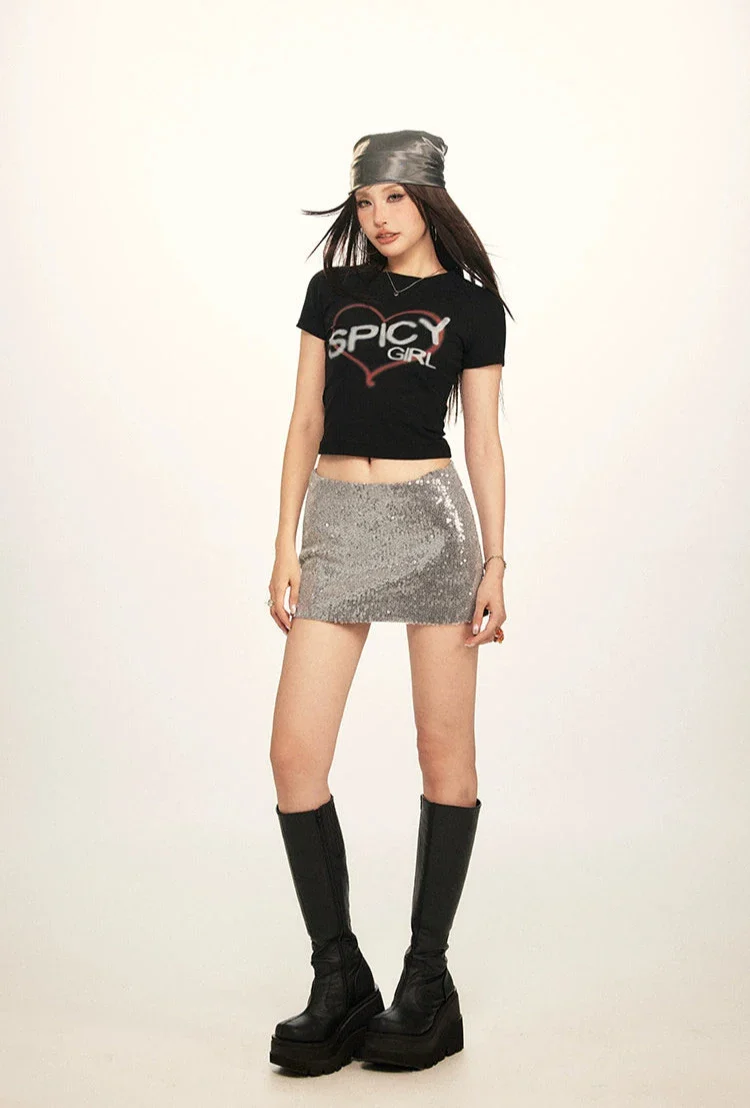 Sequin Micro Mini Skirt - Image 8