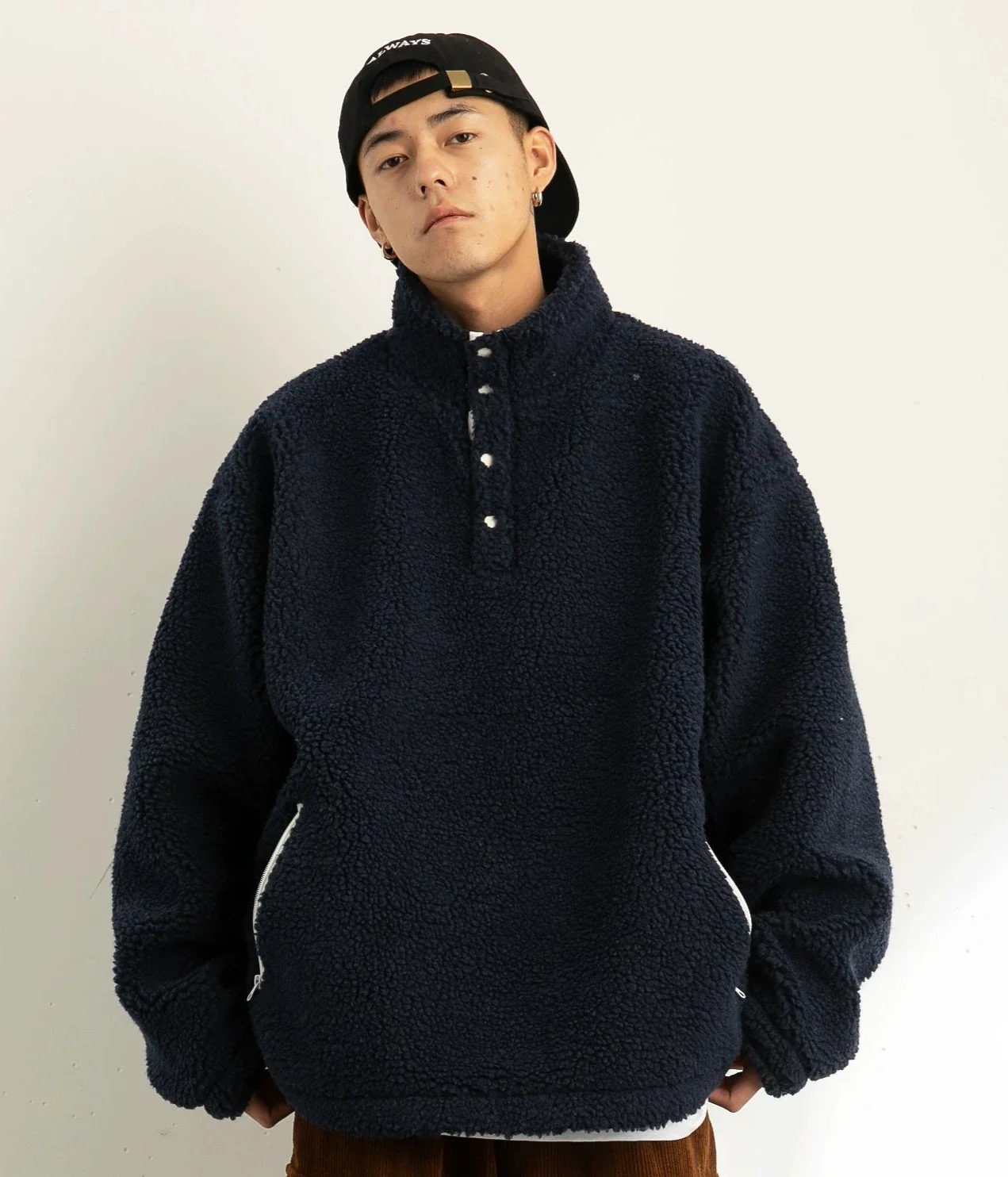 Shearling Half-Button Lightweight Pullover Sweater - Image 11