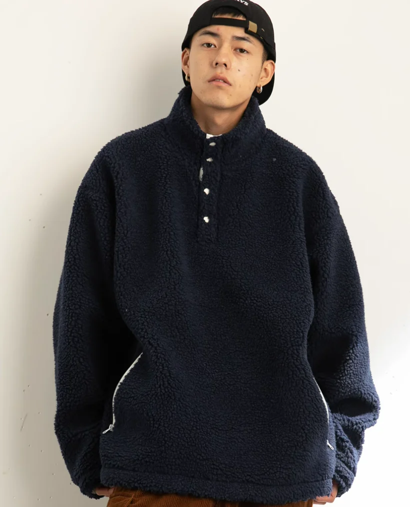 Shearling Half-Button Lightweight Pullover Sweater - Image 12