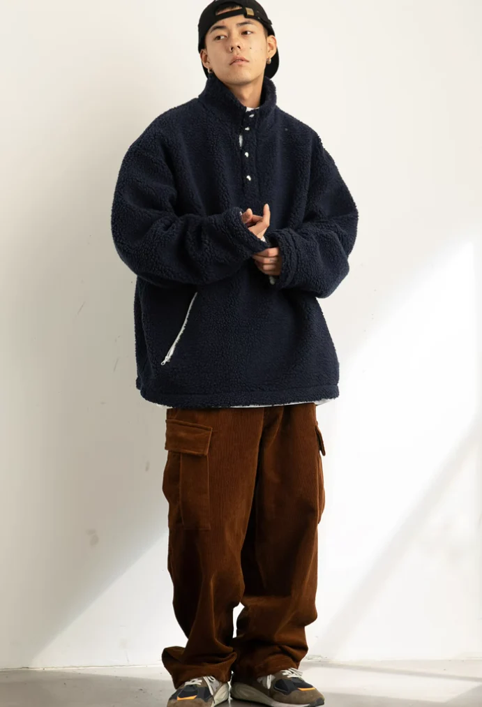 Shearling Half-Button Lightweight Pullover Sweater - Image 13
