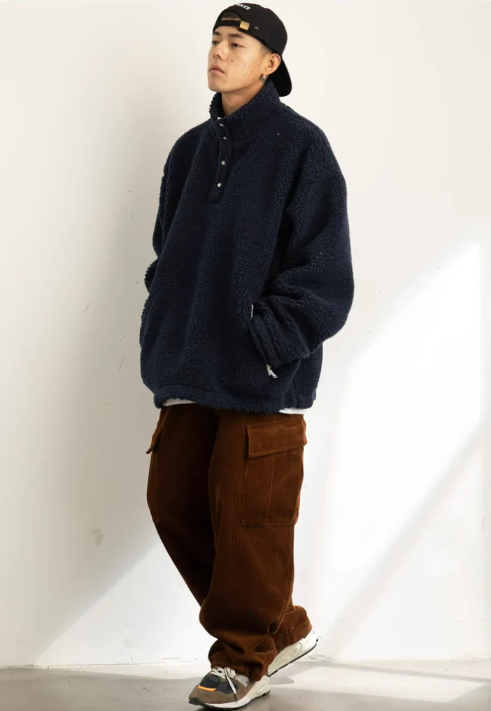 Shearling Half-Button Lightweight Pullover Sweater - Image 14