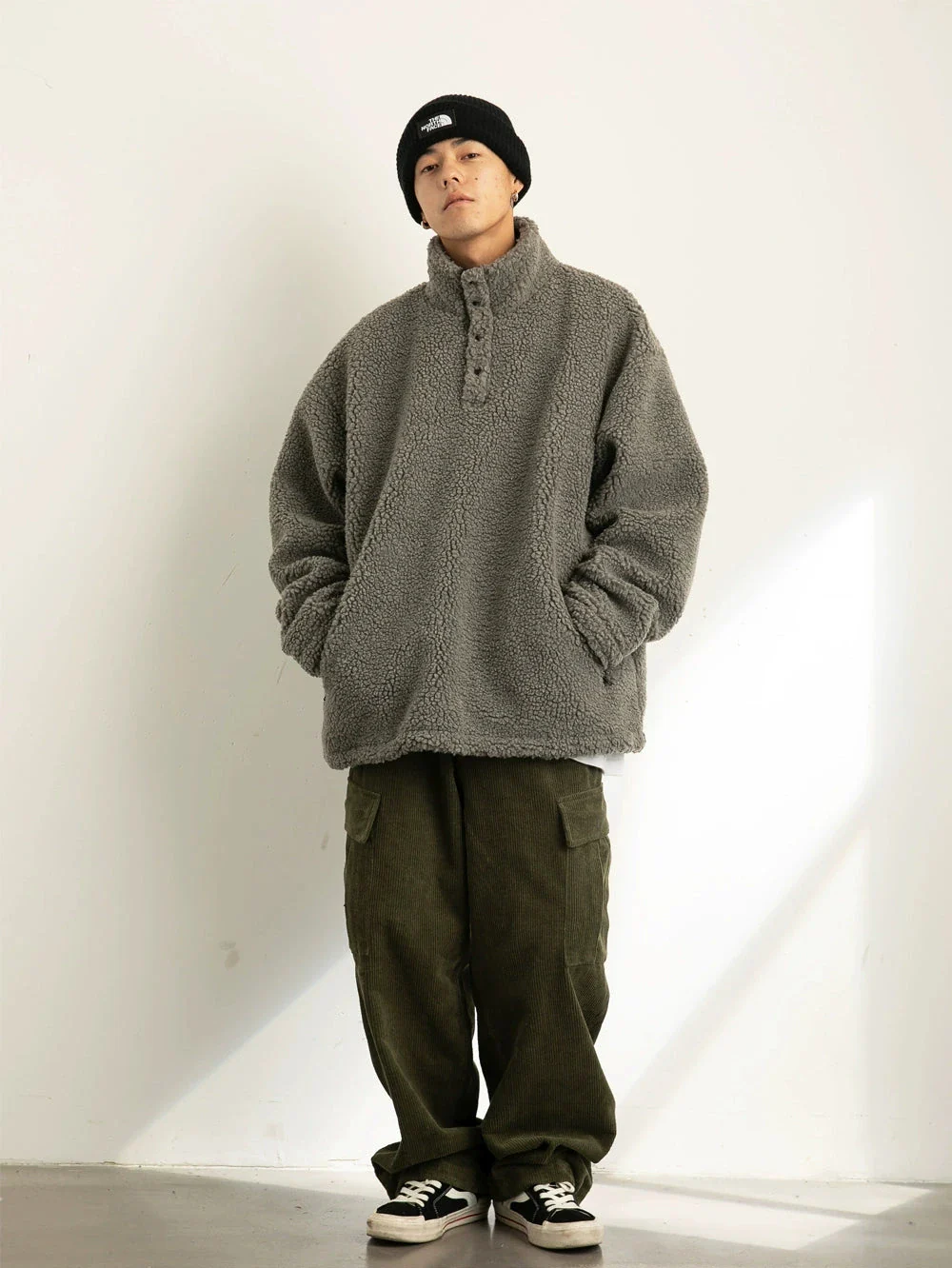 Shearling Half-Button Lightweight Pullover Sweater - Image 7