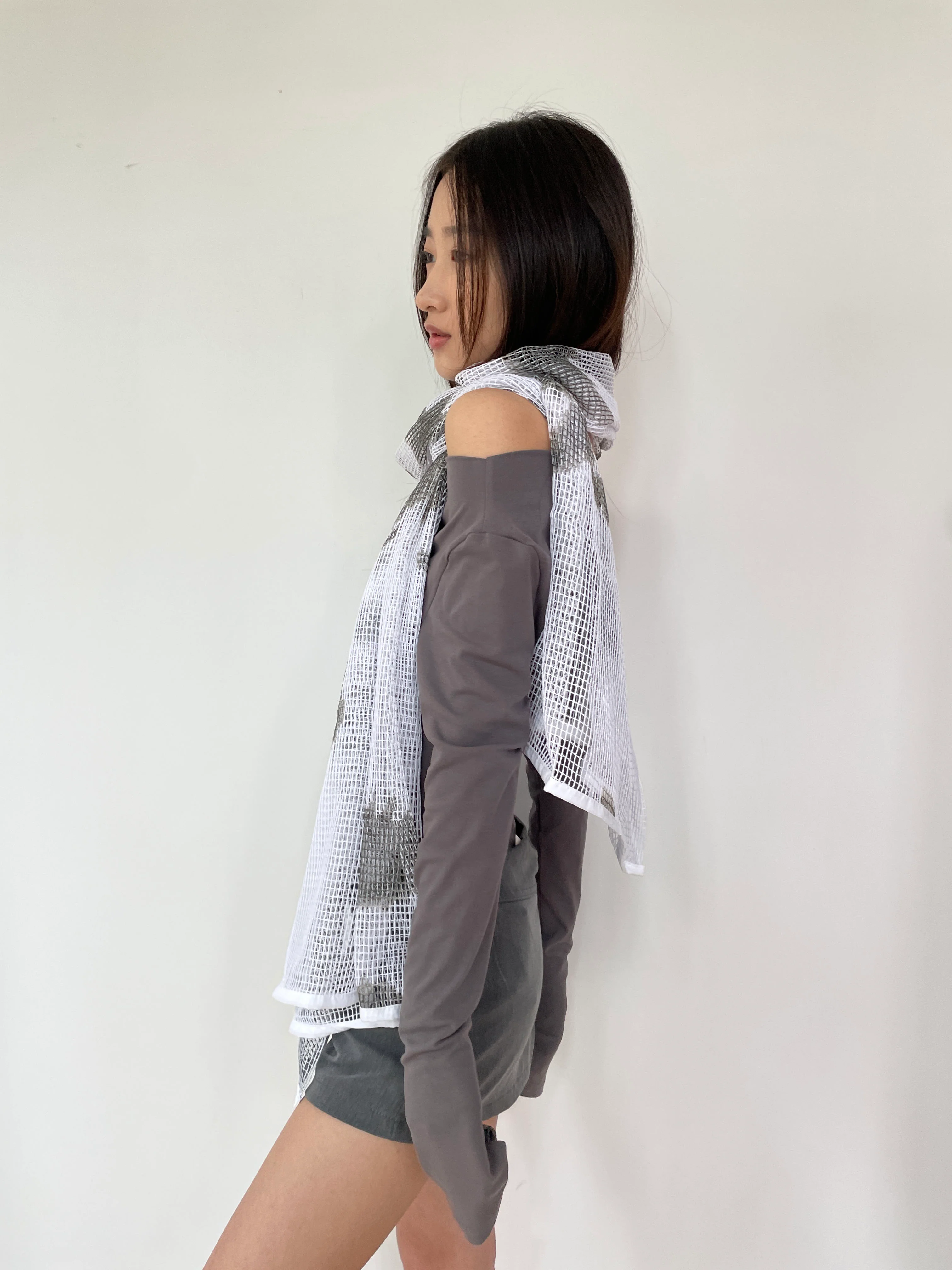 Sheer Mesh Metallic Thread Snakeskin Print Scarf - Image 15