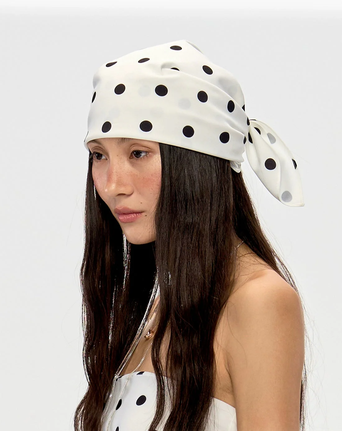 Silky Polka Dot Head Wrap Bandana