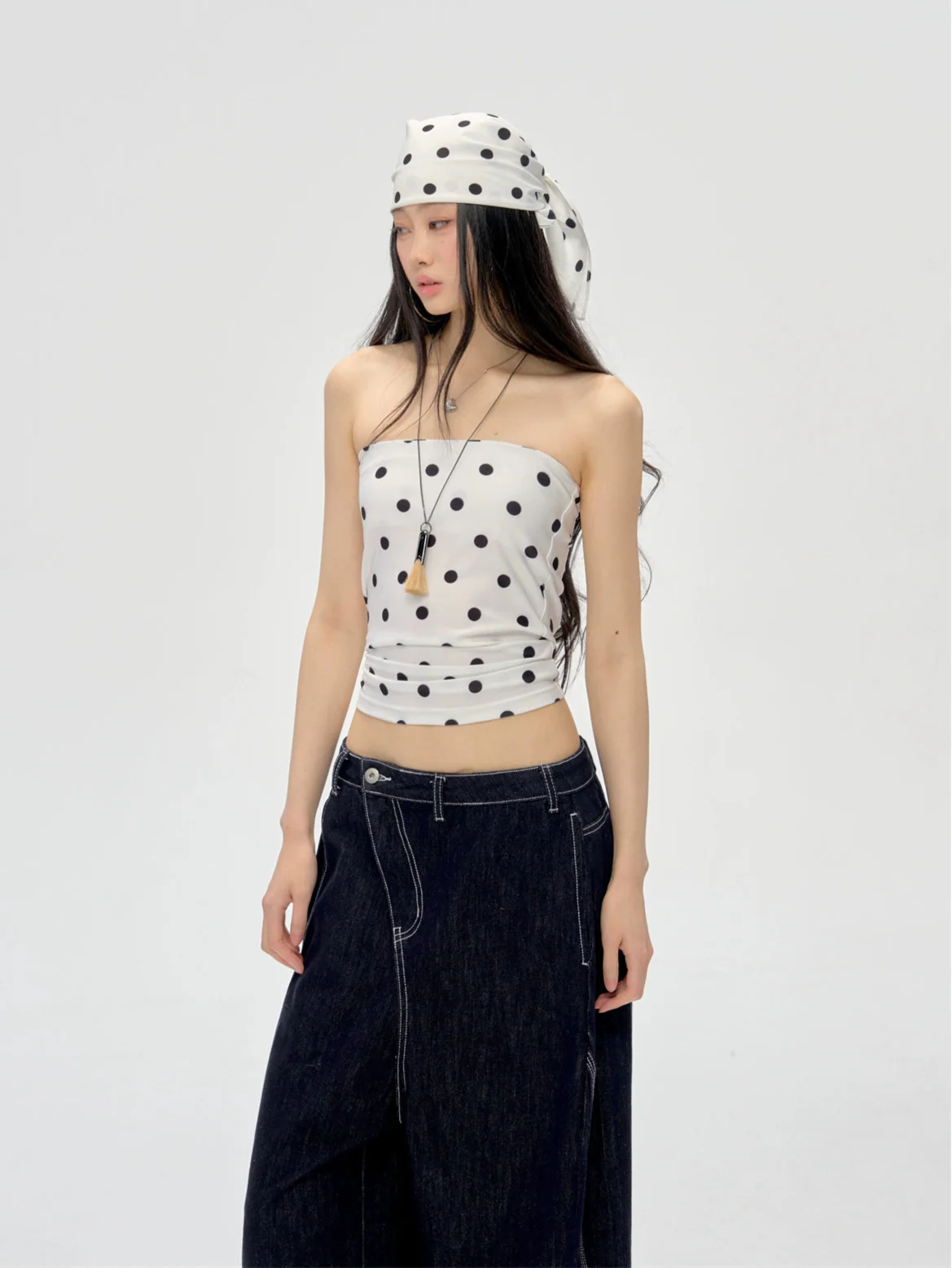 Silky Polka Dot Head Wrap Bandana - Image 4