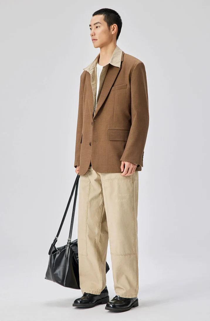 Single Breasted Blazer with Side Button Detail and Notch Lapel - Image 6