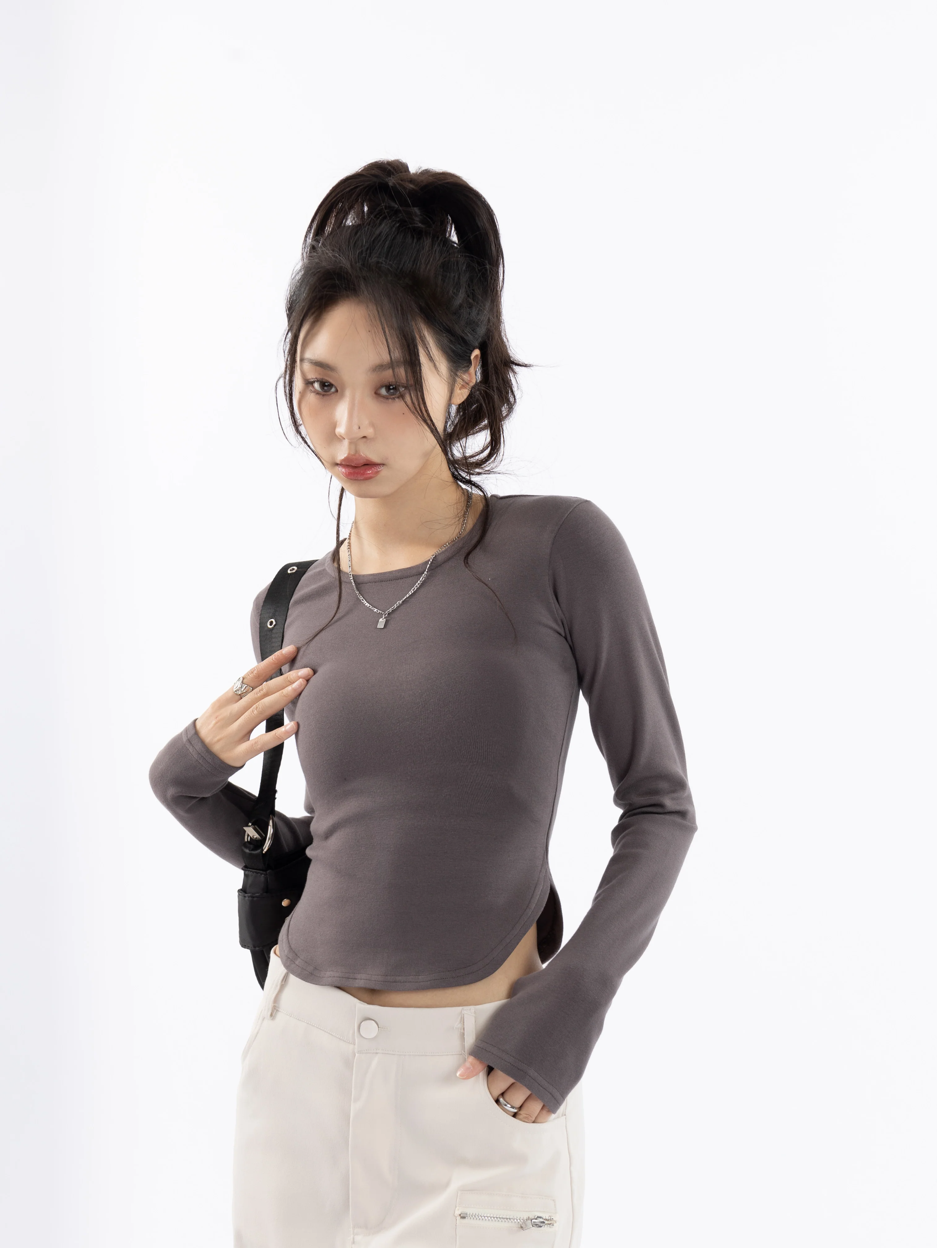 Skinny Cropped Long Sleeve Top - Image 14