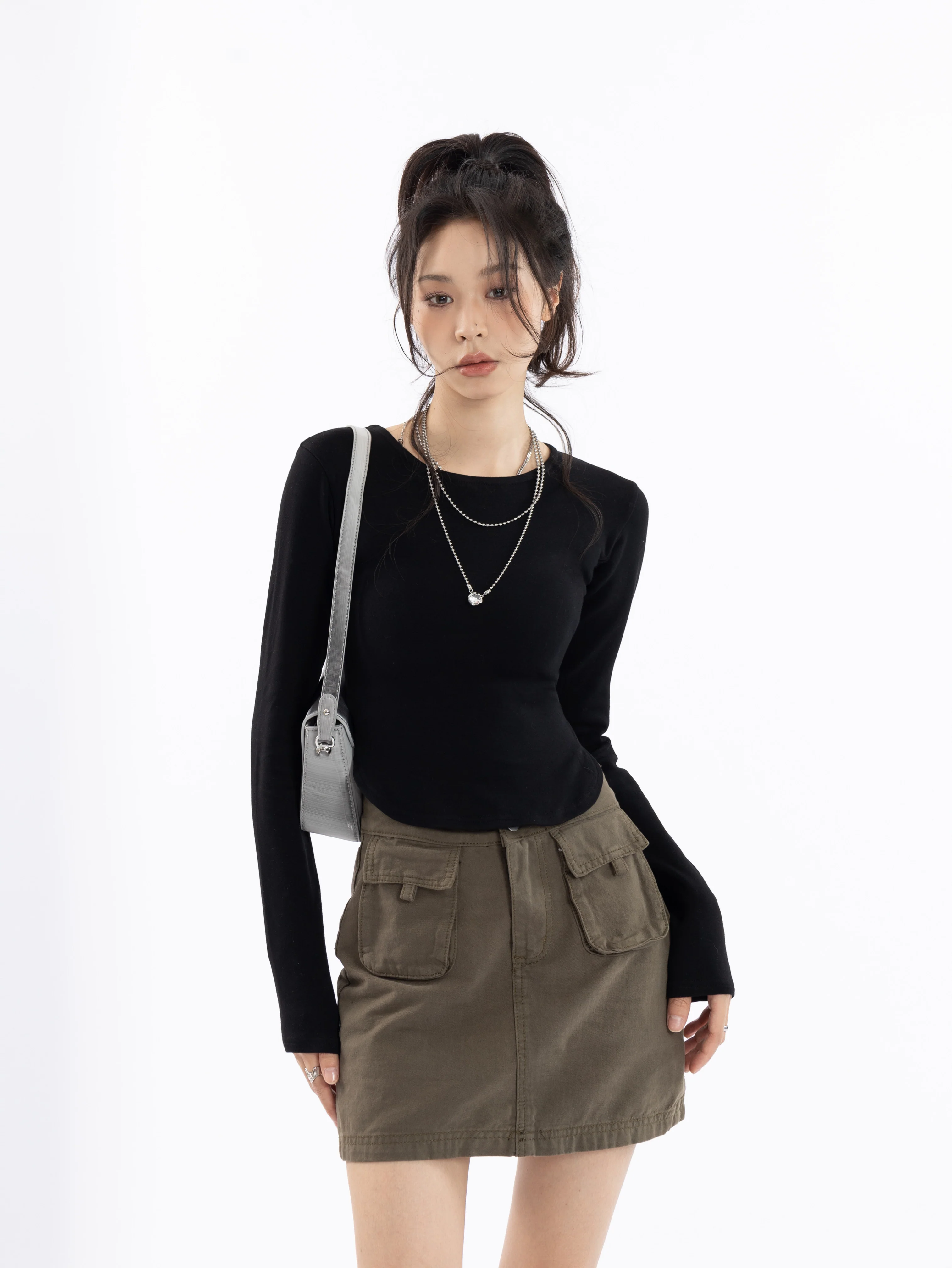 Skinny Cropped Long Sleeve Top - Image 9
