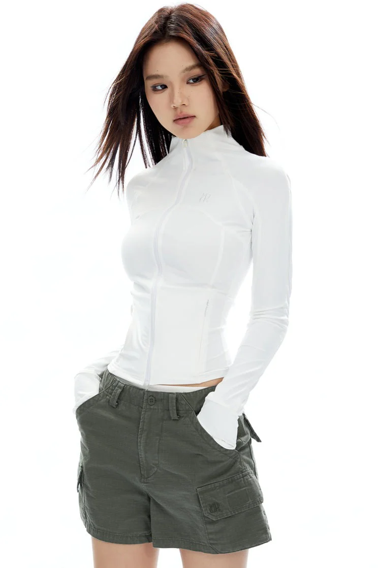 Skinny High Collar Zip-Up Running Jacket - Image 10
