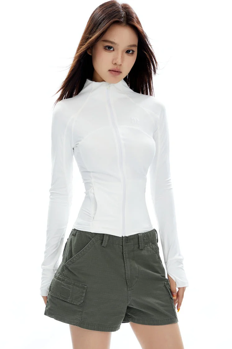 Skinny High Collar Zip-Up Running Jacket - Image 11