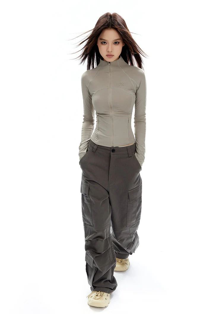 Skinny High Collar Zip-Up Running Jacket - Image 7