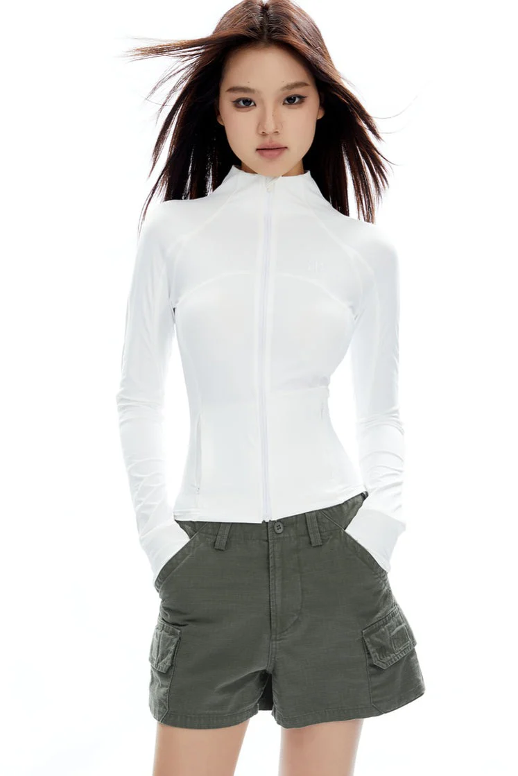 Skinny High Collar Zip-Up Running Jacket - Image 8