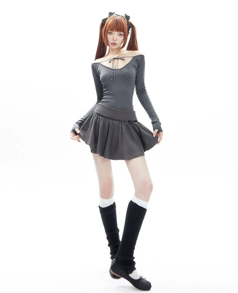 Skinny Lace-Up Long Sleeve Ballet Top - Image 12