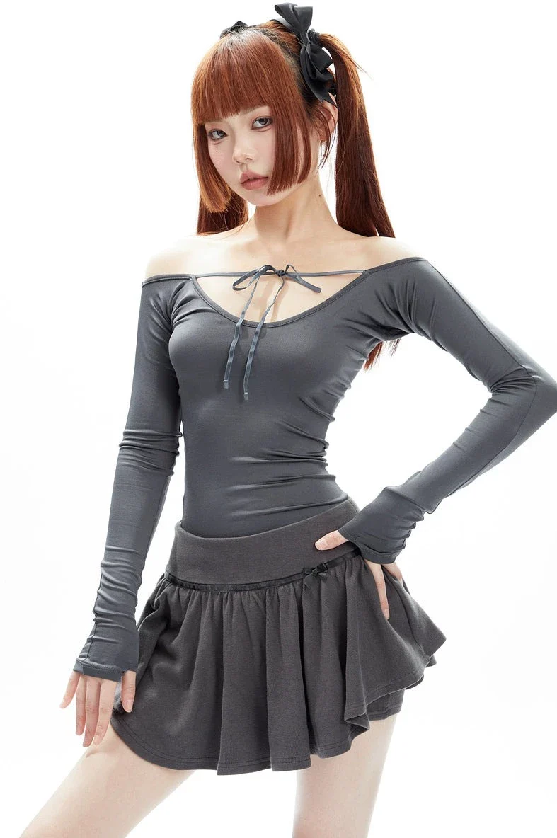 Skinny Lace-Up Long Sleeve Ballet Top - Image 5