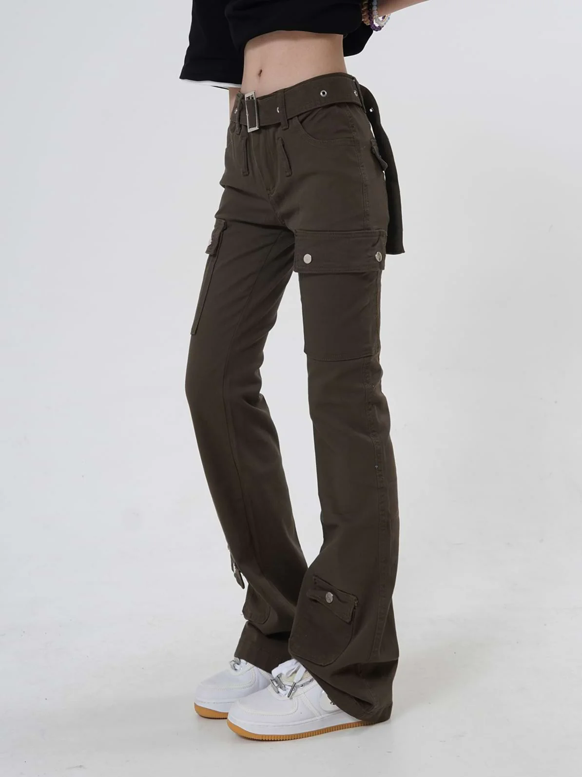 Skinny Multi Pocket Cargo Pants - Image 4