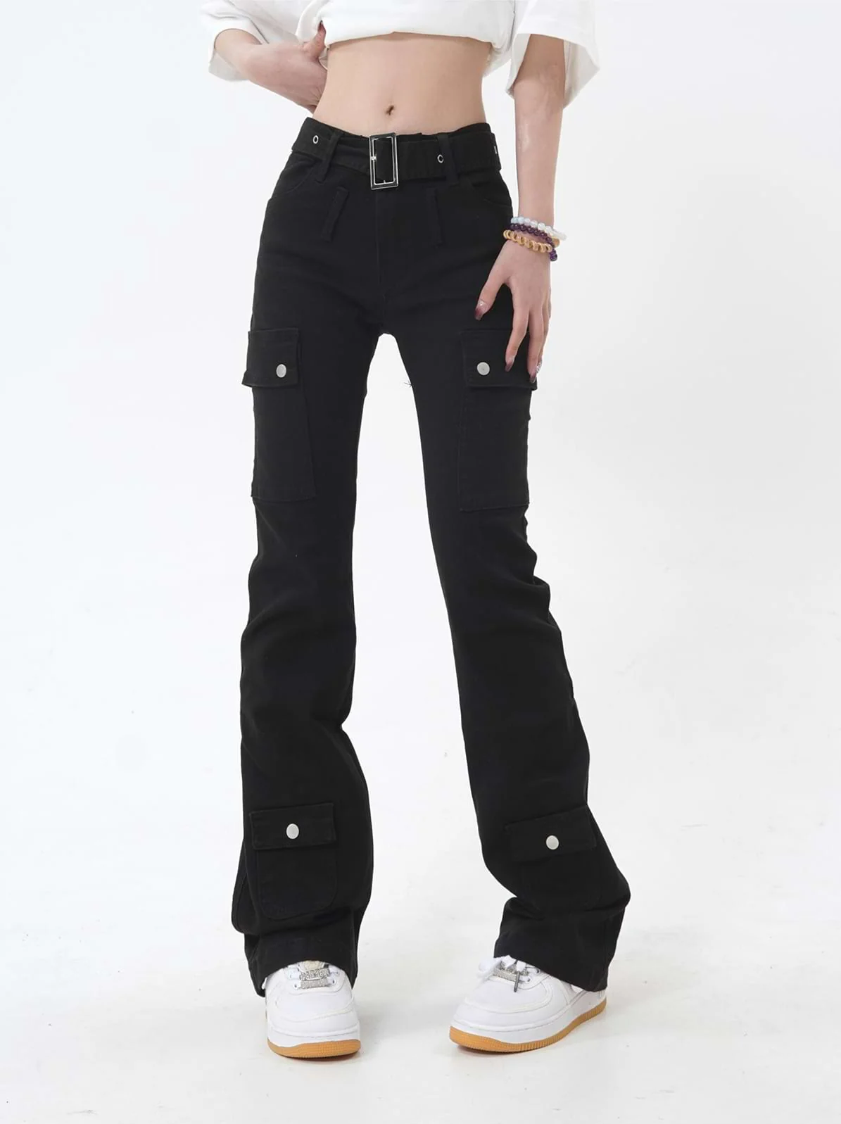Skinny Multi Pocket Cargo Pants - Image 8