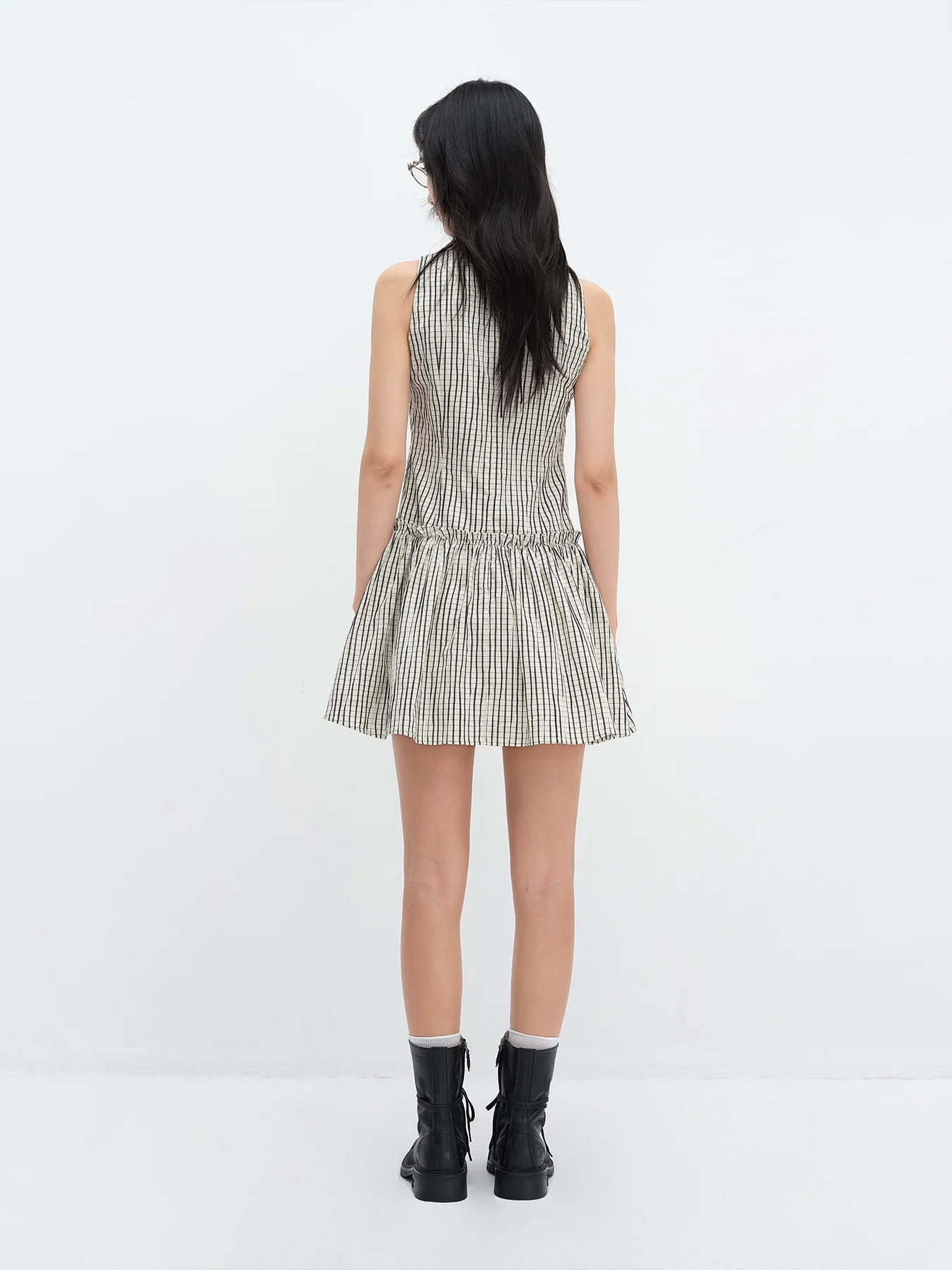 Sleeveless Drop Waist Stripe Mini Dress - Image 6