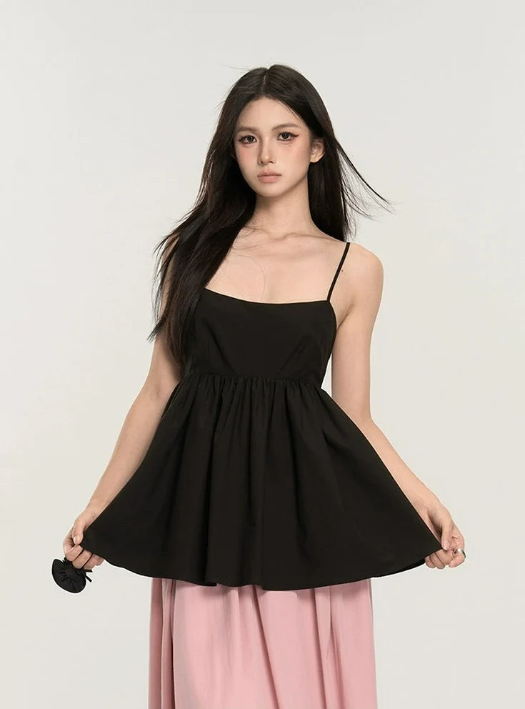 Sleeveless Peplum Bubble Camisole Top - Image 9