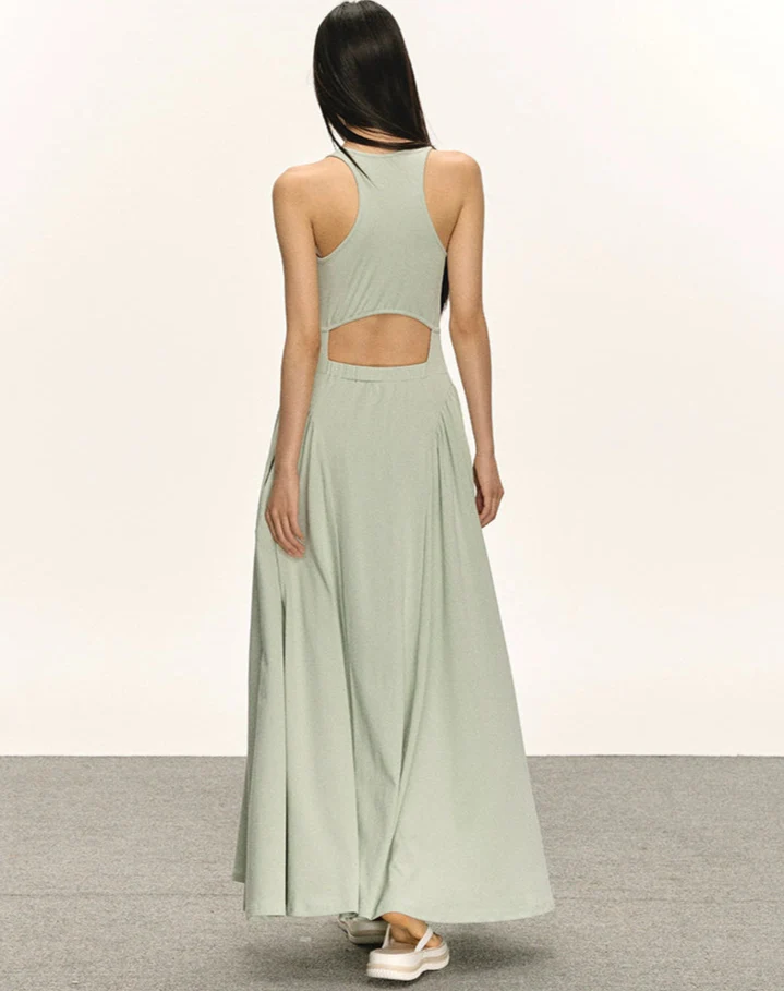 Sleeveless Racerback Maxi Dress with Cut-Out Back - Image 4