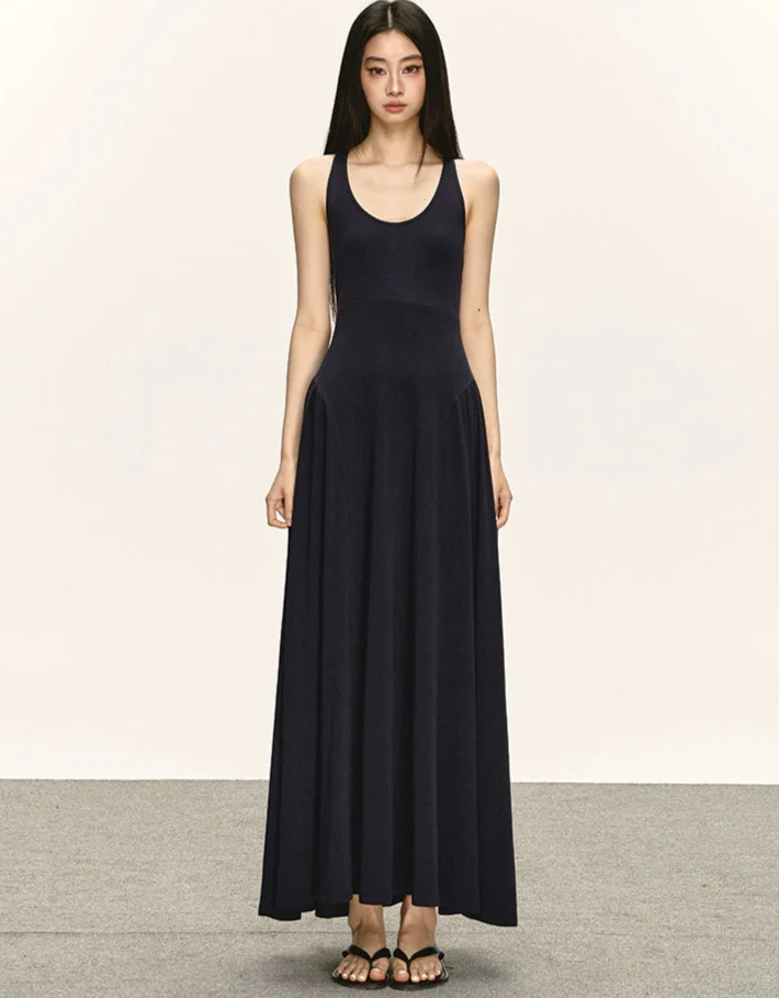 Sleeveless Racerback Maxi Dress with Cut-Out Back - Image 5