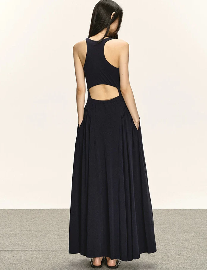 Sleeveless Racerback Maxi Dress with Cut-Out Back - Image 7