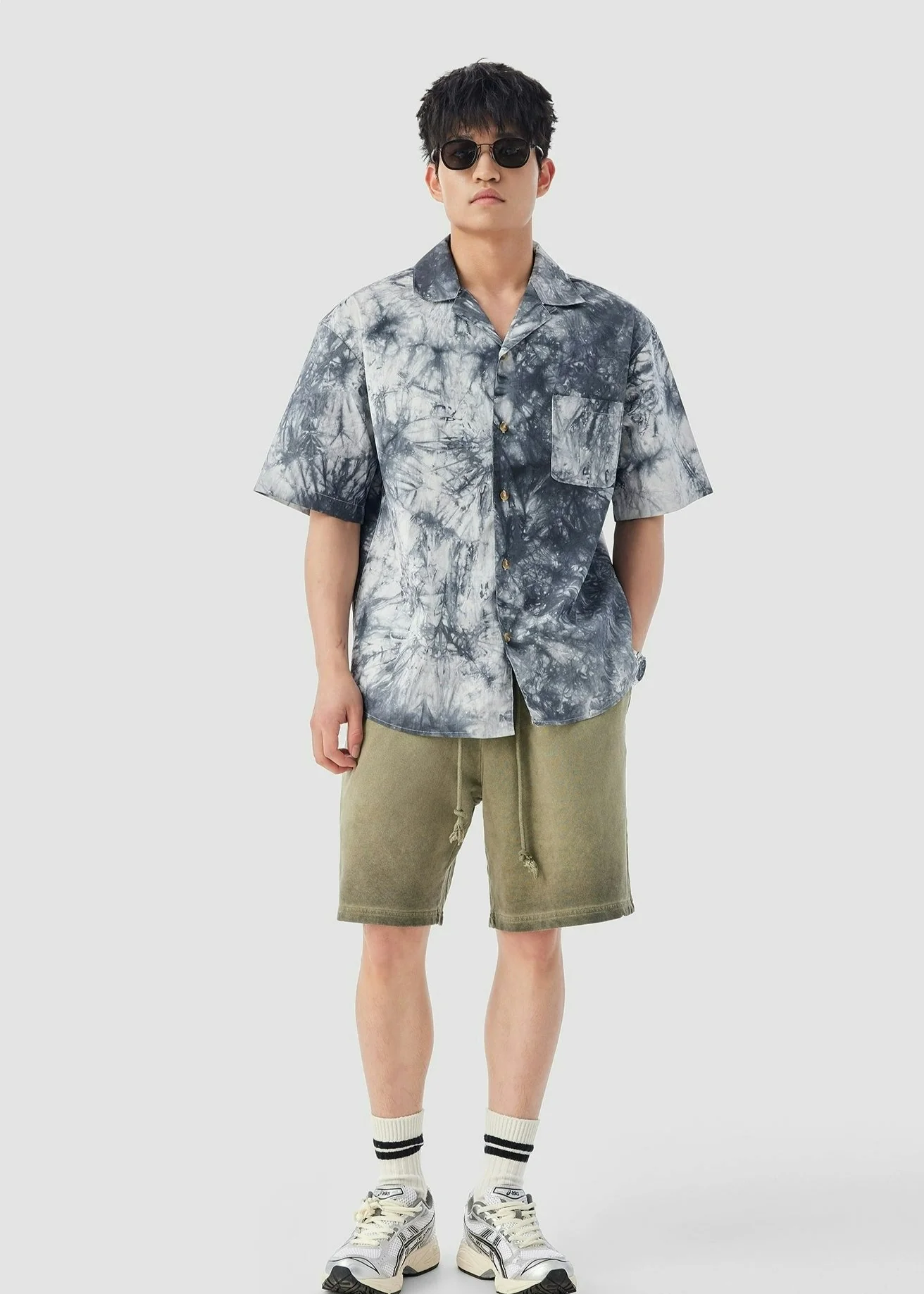 Slim Abstract Print Short Sleeve Button-Up Shirt - Image 14