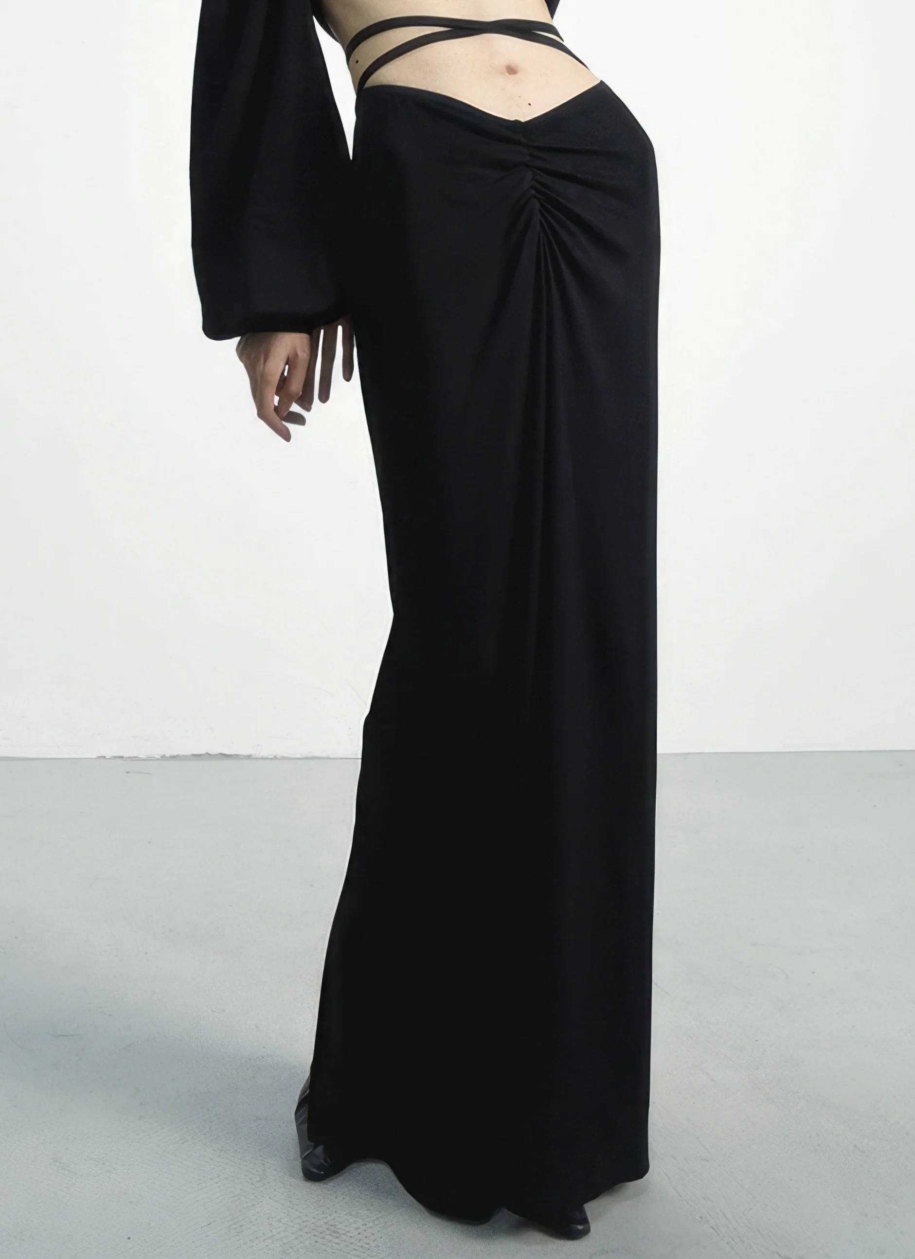 Slim Halter Strap and Bolero Shrug Top with Midi Skirt Three-Piece Set - Image 4