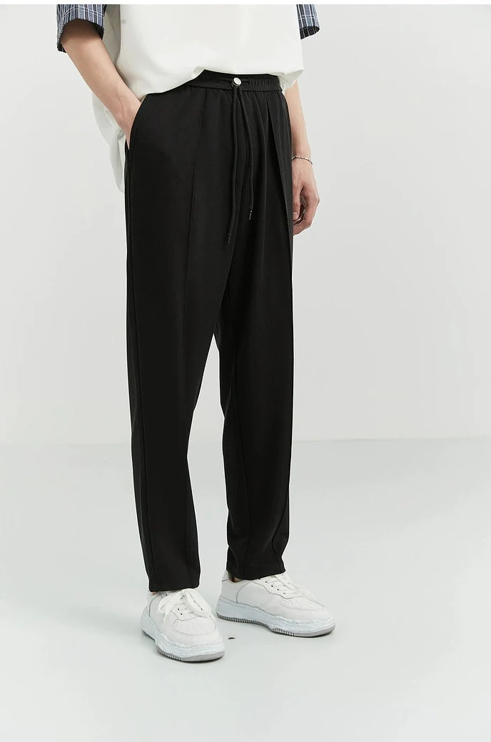 Slim Pleated Tapered Trousers with Pockets - Image 14