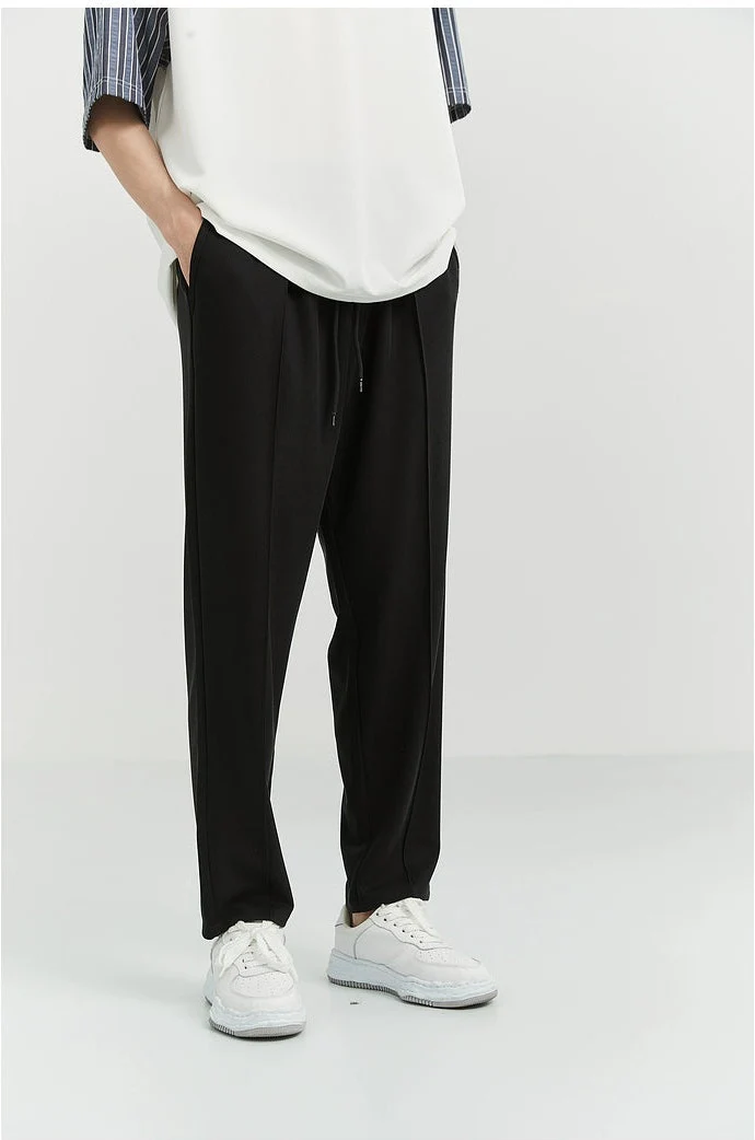 Slim Pleated Tapered Trousers with Pockets - Image 16