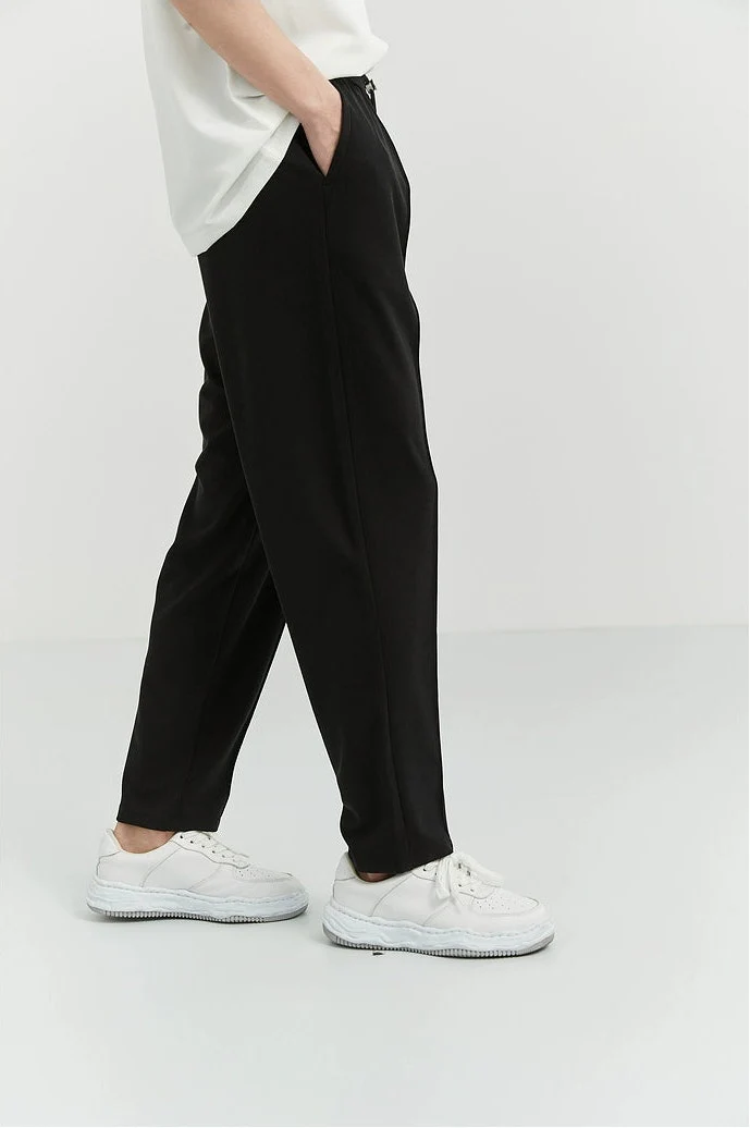 Slim Pleated Tapered Trousers with Pockets - Image 17