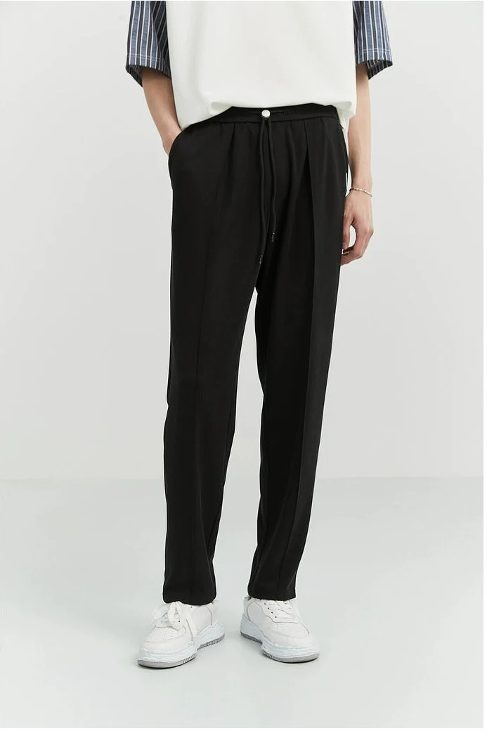 Slim Pleated Tapered Trousers with Pockets - Image 18
