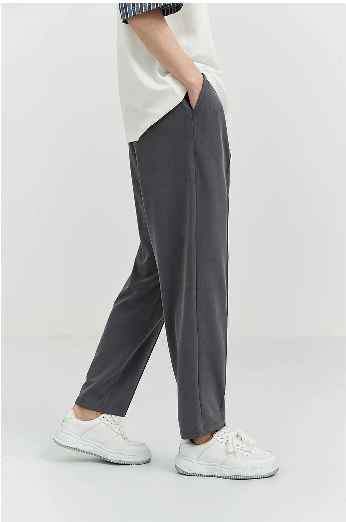 Slim Pleated Tapered Trousers with Pockets - Image 23