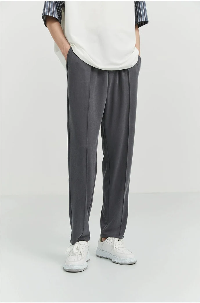 Slim Pleated Tapered Trousers with Pockets - Image 24