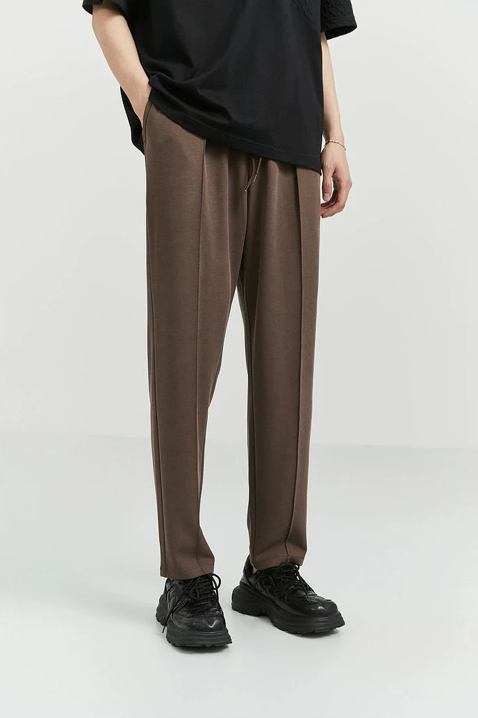 Slim Pleated Tapered Trousers with Pockets - Image 28