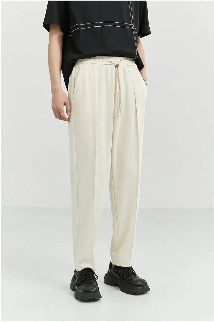 Slim Pleated Tapered Trousers with Pockets - Image 3