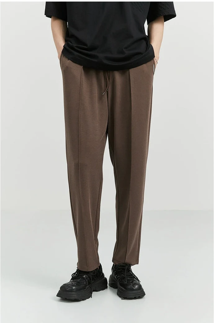 Slim Pleated Tapered Trousers with Pockets - Image 30