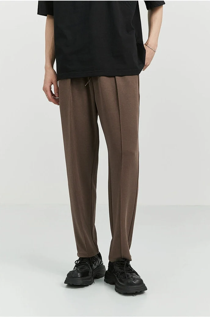 Slim Pleated Tapered Trousers with Pockets - Image 31