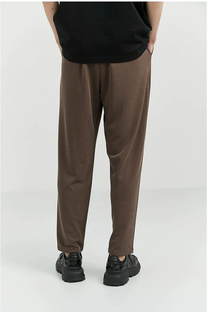 Slim Pleated Tapered Trousers with Pockets - Image 32