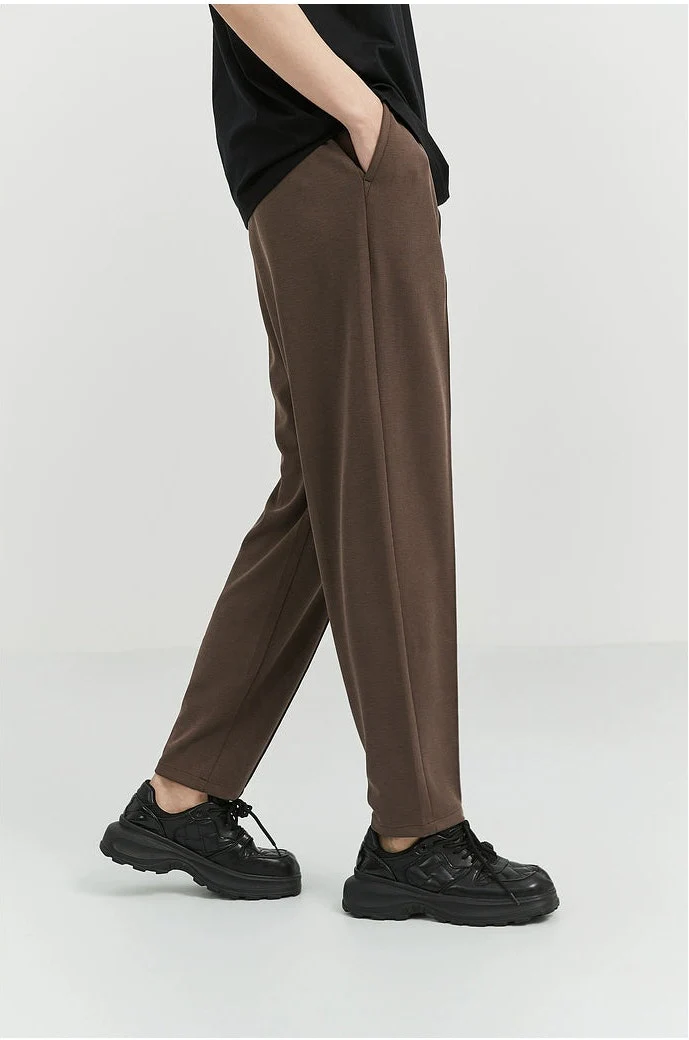 Slim Pleated Tapered Trousers with Pockets - Image 33