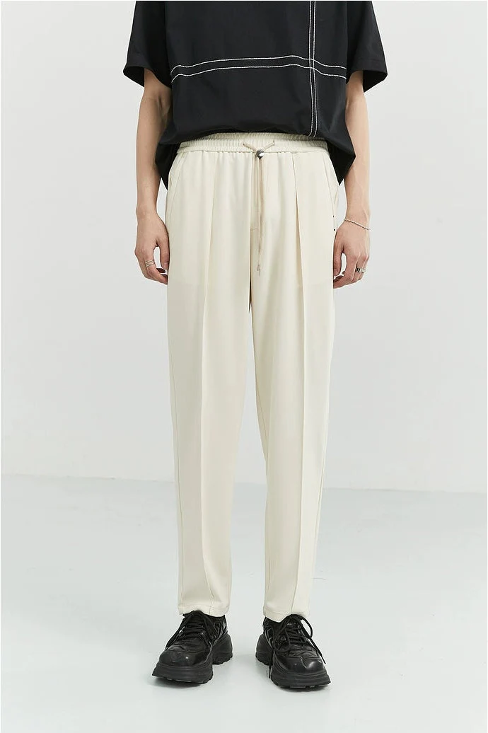 Slim Pleated Tapered Trousers with Pockets - Image 8